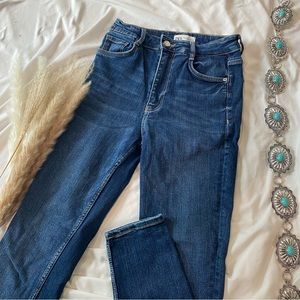 Zara High Rise Skinny Leg Denim Jeans Size 4, Casual High Waisted Mom Jeans
